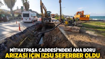 Mithatpaşa Caddesi’ndeki ana boru arızası için İZSU seferber oldu