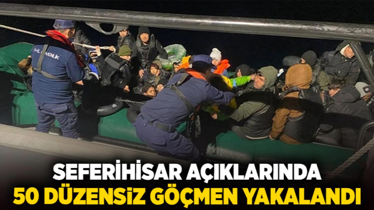 Seferihisar Açıklarında 50 Düzensiz Göçmen Yakalandı