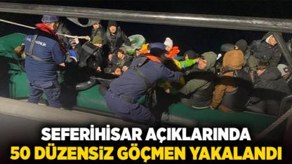 Seferihisar Açıklarında 50 Düzensiz Göçmen Yakalandı