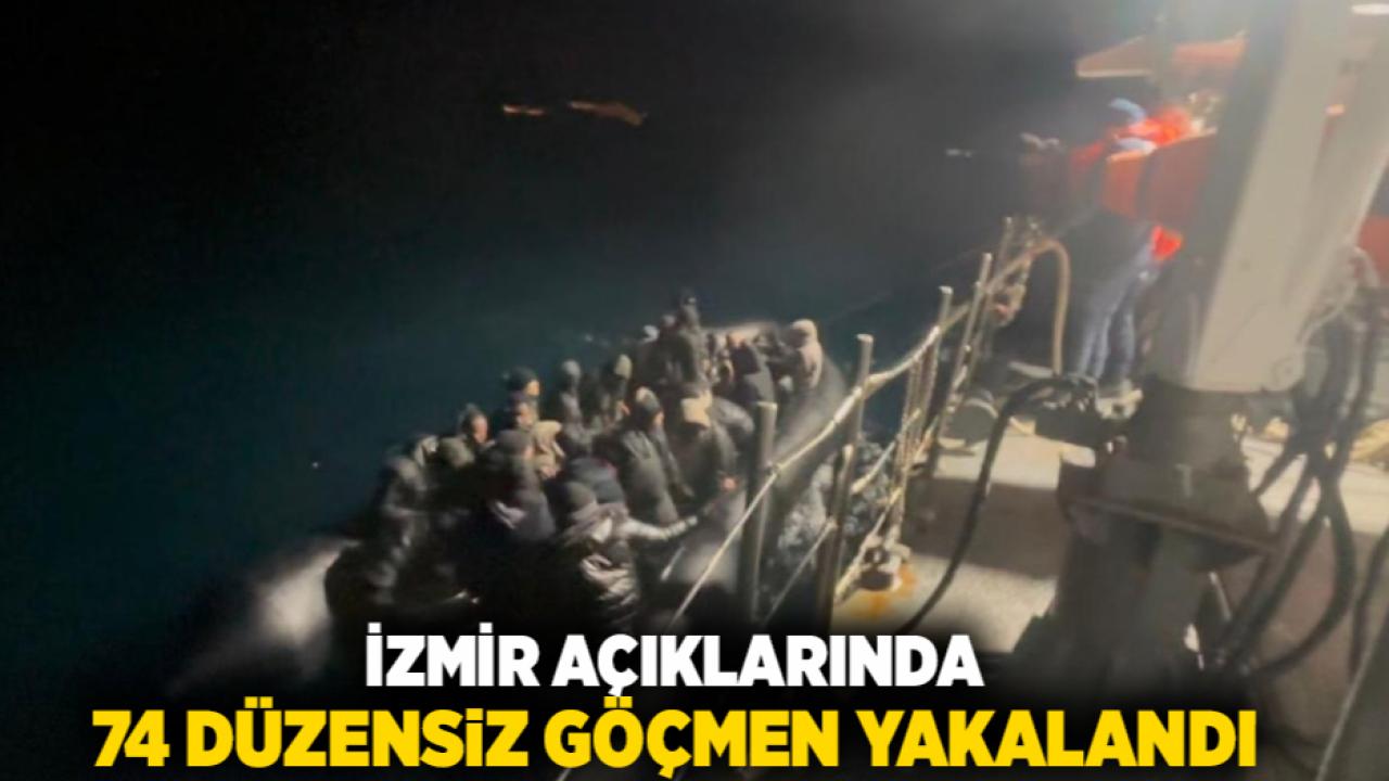 İzmir Açıklarında 74 Düzensiz Göçmen Yakalandı