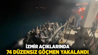 İzmir Açıklarında 74 Düzensiz Göçmen Yakalandı