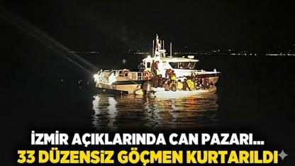 İzmir açıklarında can pazarı... 33 düzensiz göçmen kurtarıldı