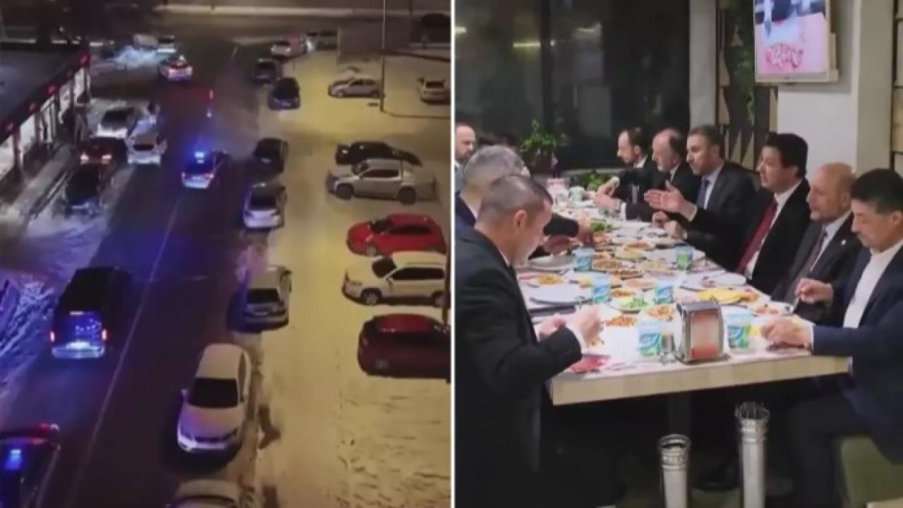 Saadet Partisi lideri Mahmut Arıkan ciğer yemeye çakarlı konvoyla gitti