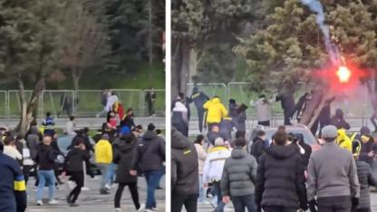 Süper Kupa finali öncesi taraftarlar birbirine girdi