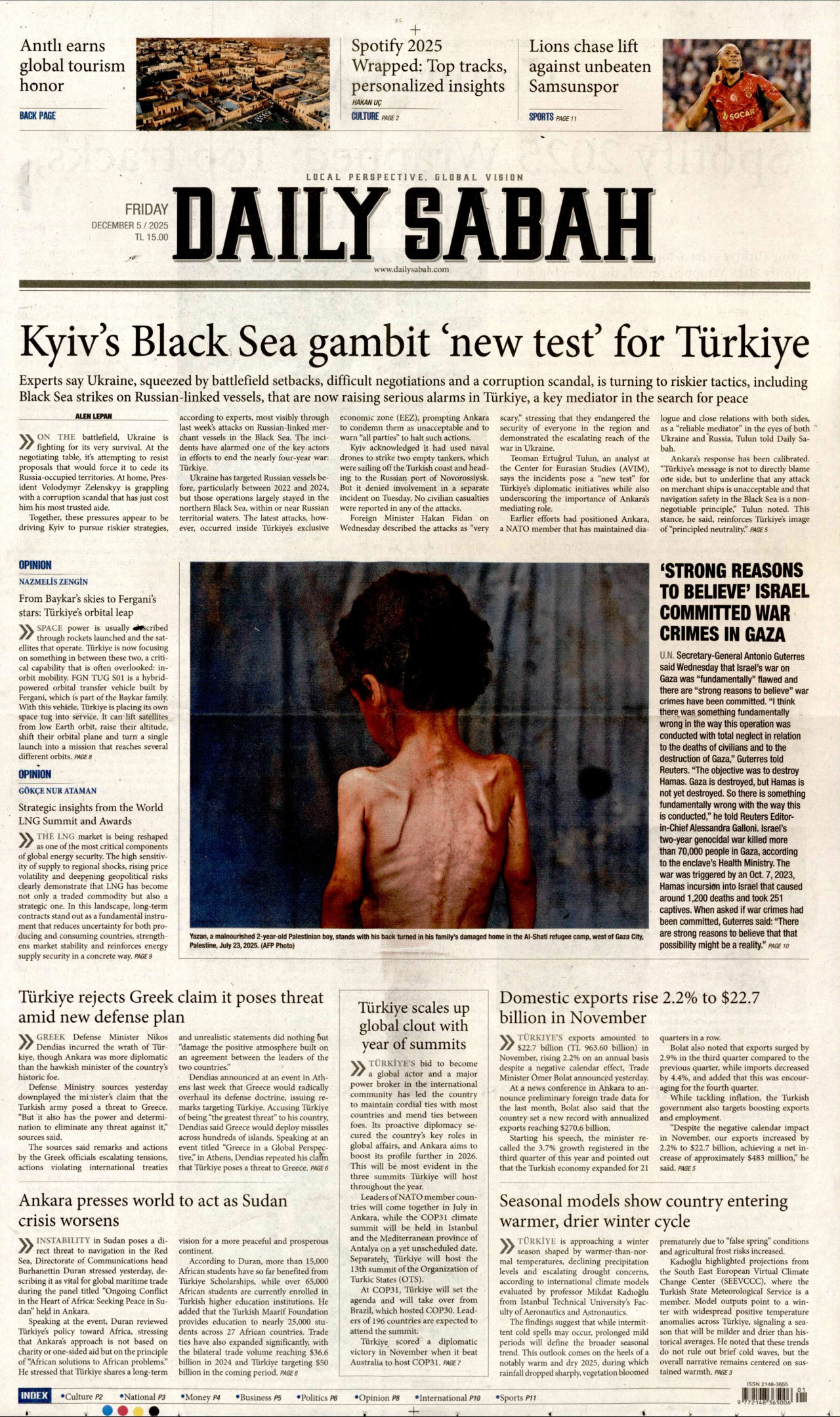 DAİLY SABAH Gazete Manşeti