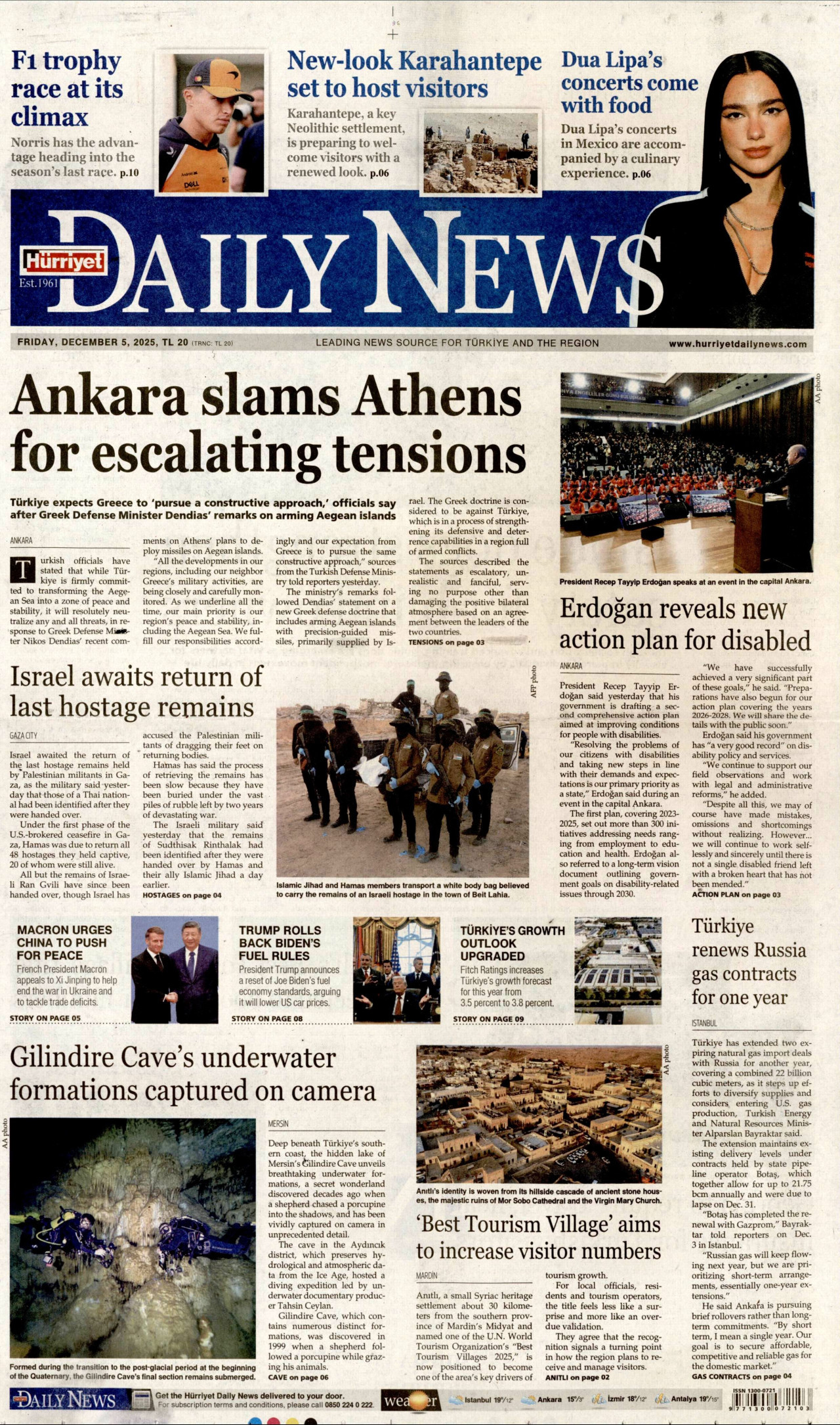 HÜRRİYET DAİLY NEWS Gazete Manşeti