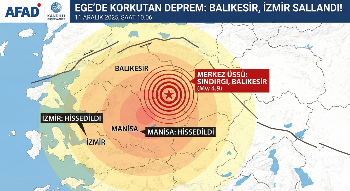 Korkutan Sabah: Balıkesir'deki 4.9'luk Deprem İzmir ve Çevre İllerde Hissedildi